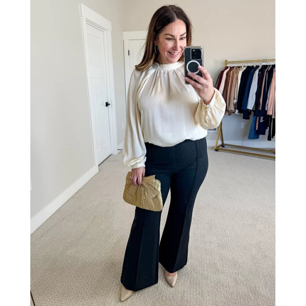 SPANX The Perfect Pant-Hi Rise Flare in Classic Black Size X-Large - Picture 9 of 15